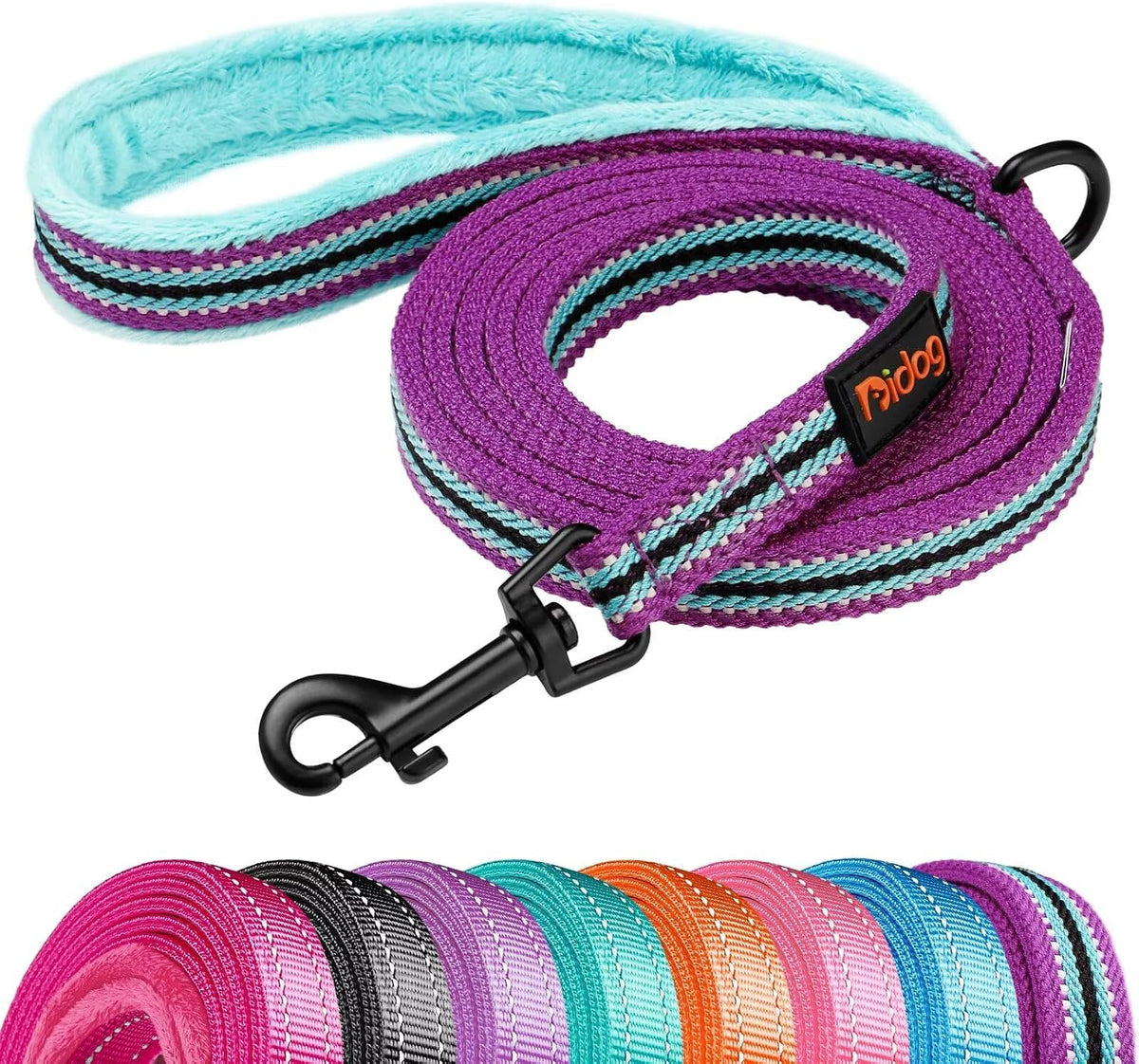 6FT Reflective Dog Leash for Small Medium Dogs, 5/8" Width - Mixed-Blue / 5/8''x 6 FT