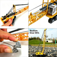 Tipmant 1:87 scale yellow die-cast alloy excavator toy truck with rotating arm - view 13