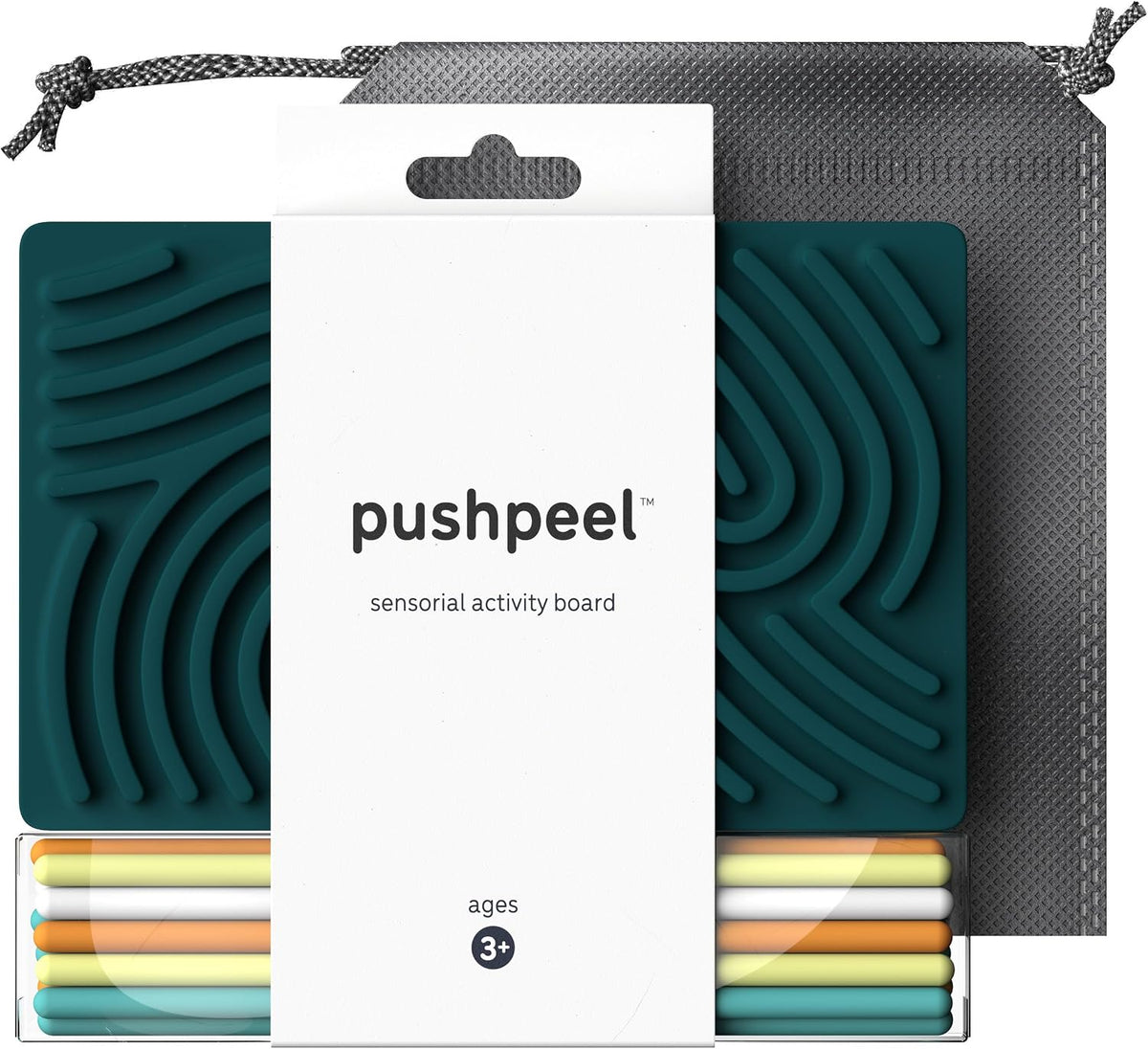 Pushpeel Sensory Activity Board: Silicone Fidget Toy for - Spruce / Original Board