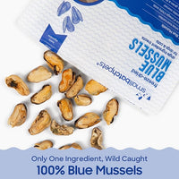 smallbatch Pets Freeze Dried Cat & Dog Treats, 2oz - 100% Blue Mussels, Organic High Protein Treats, Omega 3 Fatty Acids, Gluten Free, Grain Free, Made in The USA, Ethically Sourced, Single Protein