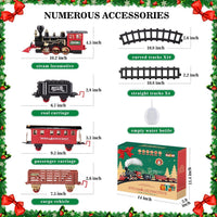 OleFun electric train set with steam locomotive, passenger, coal and freight cars on a circular trac - view 4