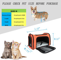 Soft Sided Carrier for Small Medium Cats Dogs - 17.0"L x 11.0"W x 11.0"H / Orange - image 4