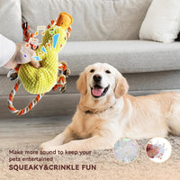 Tug of War Dog Toy, Squeaky Dog Toys Interactive Duck Puppy Toys – Essentials for Dogs - Yellow Duck - image 4