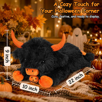 Wepop 5lbs Highland Cow Weighted Stuffed Animals 22in Giant Highland - Highland Cow-blackp - image 2