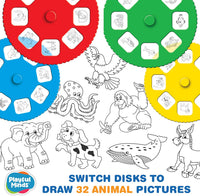 Thin Air Brands drawing projector for kids with animal discs, crayons and paper pad - view 3