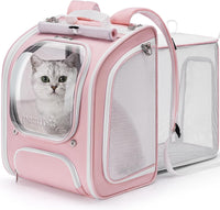 Pecute Cat Backpack Carrier, Large Space Cat Bubble Backpack - Pink (Expandable) / 12.6"L x 10.2"W x 16.5"H