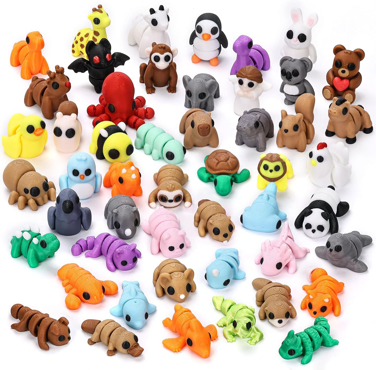 50 pcs 3D Printed Animal Figurines - Animal 50