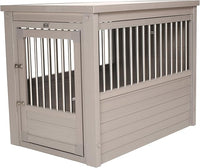New Age Pet ECOFLEX Dog Crate End Table - Furniture-Style Pet Crate for Crate Trained Dogs - Stainless Steel Tubing & a Latched Closure - 10 Year Manufacturer's Warranty