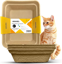 Disposable Litter Boxes – Daily Care for Cats - Brown / Large 4-Pack