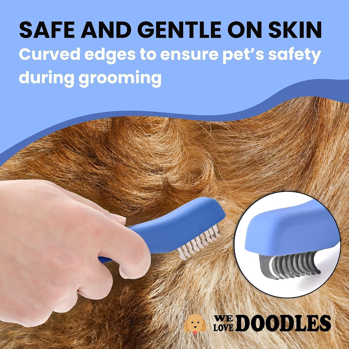 Dematting Comb for Dogs, Undercoat Rake Grooming Tool - 9 Blades - image 4