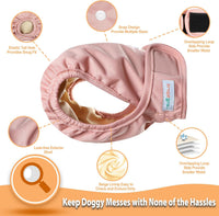 Langsprit Washable Female Dog Diapers - XX-Large / Solid Color-LFH - image 3