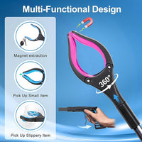 Grabber Reacher Tool - 32” Extra Long Foldable Gripper and Reaching Tool - Heavy Duty Pick Up Stick Grabbers for Seniors, Trash, Surgery Recovery Must Haves Gifts (Black Purple)