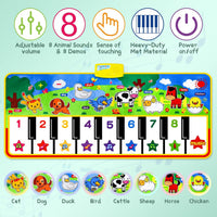 Floor Piano Mat, Musical Toys for 1-3 Year Old Boys & Girls Dance Play Mat – Fun for Kids & Family - 53*23.5 inches - image 2