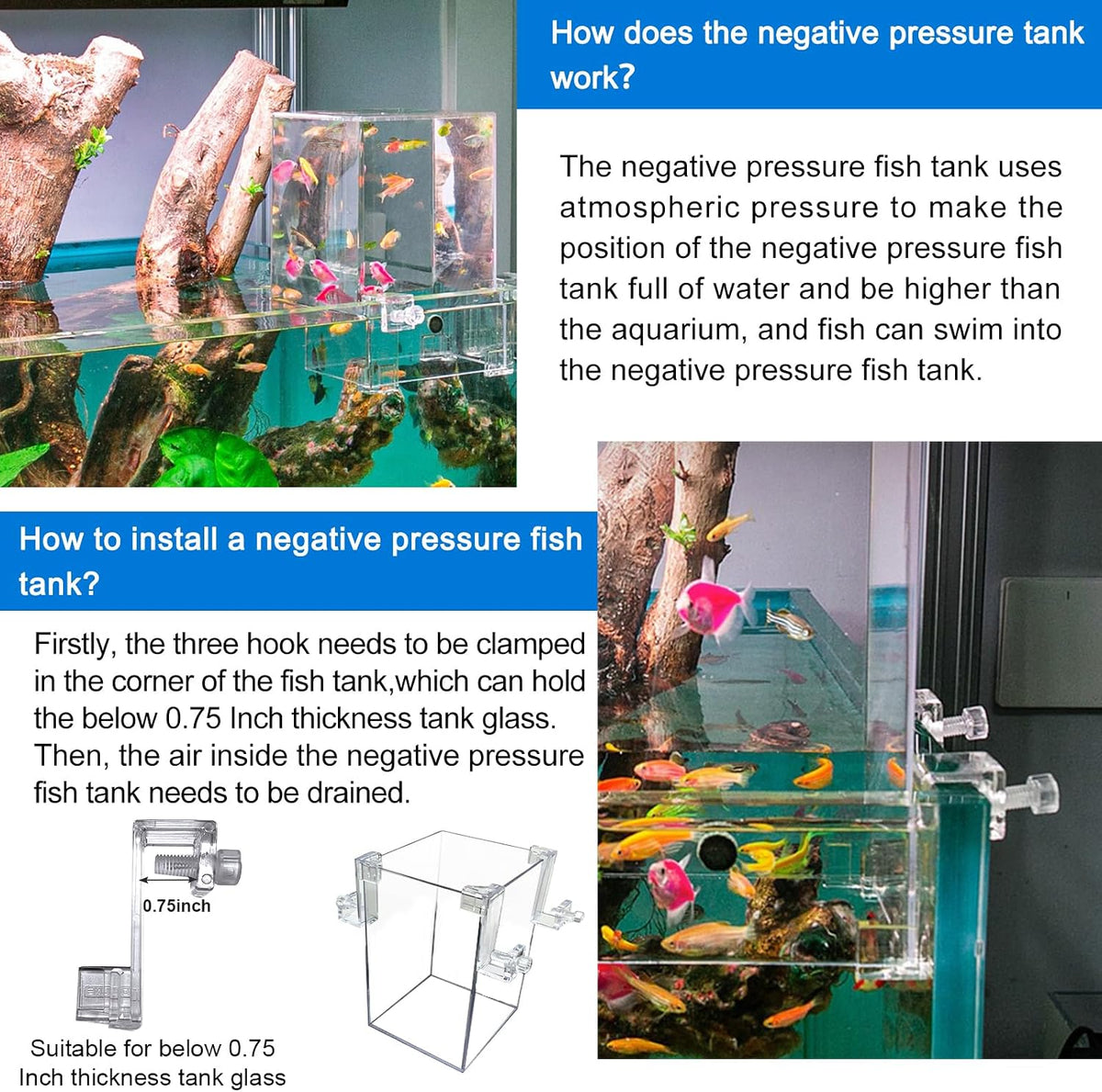 Negative Pressure Aquarium Fish Tank Cool Fish Tank Aquarium Water - image 3