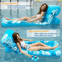 Jasonwell Inflatable Pool Float Adult - Bluewhite - image 3