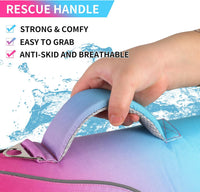 Doglay Dog Life Jacket, Swim Vest for Boating & Swimming - M :16.1"-24.8" (Ribcage Girth)- Single Handle / Pink+Aquagreen Gradient - image 3