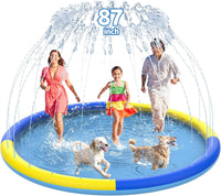 CACSPS non-slip splash pad for kids and dogs spraying water from a garden hose - view 3