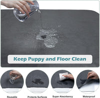 Washable Pee Pads for Dogs 72"x72" Reusable Dog Pads Extra Large - Grey / 48x48 Inch (Pack of 2) - image 3