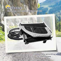 Aosom Dog Bike Trailer 2-in-1 Pet Stroller with Canopy and Storage Pockets