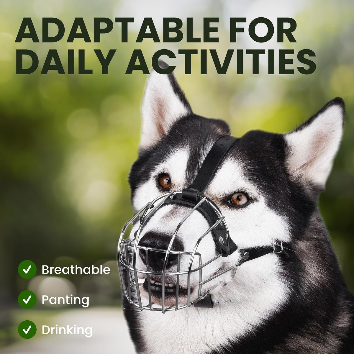 Stainless Steel Wire Basket Dog Muzzle for Husky – Essentials for Dogs - Stainless Steel / Husky - image 4