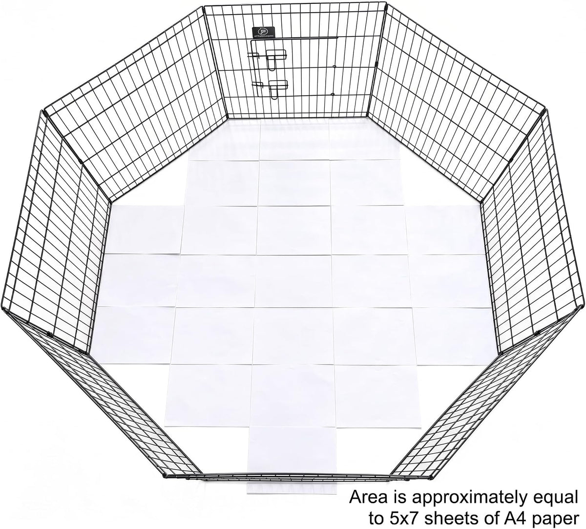 Puppy Playpen with Bottom Pad and Door, 8 Panels 24" H - Black / X-Small Pen: 24-Inch High / Playpen+Bottom - image 2
