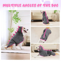 Super Absorbent Dog Bathrobe - Grey, Pink edging / Small - image 4