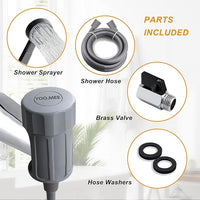 Pets Shower Attachment, Quick Connect on Tub Spout w/Front Diverter, Ideal for Washing Pets and Cleaning Tub, Portable and Convenience