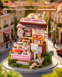 Rolife Tipsy Cat Bar DIY miniature kit, layered mini bar scene for a bookshelf - view 26
