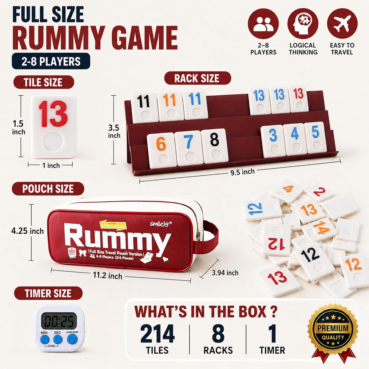 Smilejoy Mini Rummy Cube Game - Large (6-8 player) - image 2