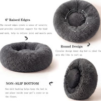 Small Calming Dogs Bed for Small Dogs Anti-Anxiety Machine Washable - Dark grey / 19 inches - image 4