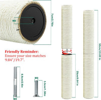 Cat Scratching Post Replacement Pole - M8*4poles / 25 cm / 9.84 in Beige - image 2