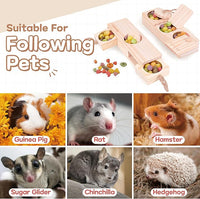SoulThink® Interactive Guinea Pig Toys - Wooden Rat Toys for Pet Rats, Enrichment & Foraging Activity for Hamster Sniff n' Snack Puzzle for All Small Rodents (2 Sets)