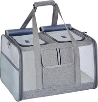 Cat Carrier for 2 Cats – Large Soft-Sided Pet Travel Carrier, Dual Compartments, Privacy Protection, Dog Carrier for Small/Medium Dogs, Home & Outdoor Use