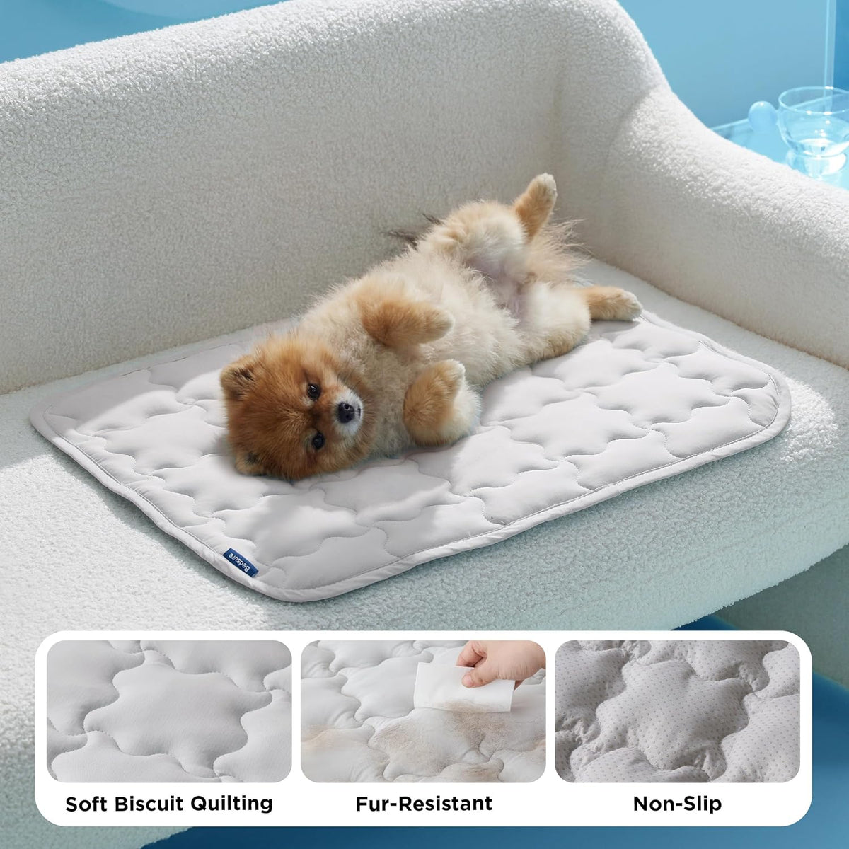 Bedsure ArcticMax Cooling Mat for Large Dogs - Pearl Grey / 29"L x 21"W - image 4