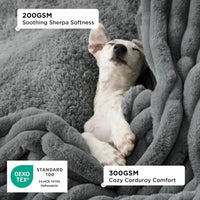 Bedsure ComfyFleece Waterproof Dog Blankets for Large Dogs - Twin(60x80")-1pc / Warm Grey - image 3