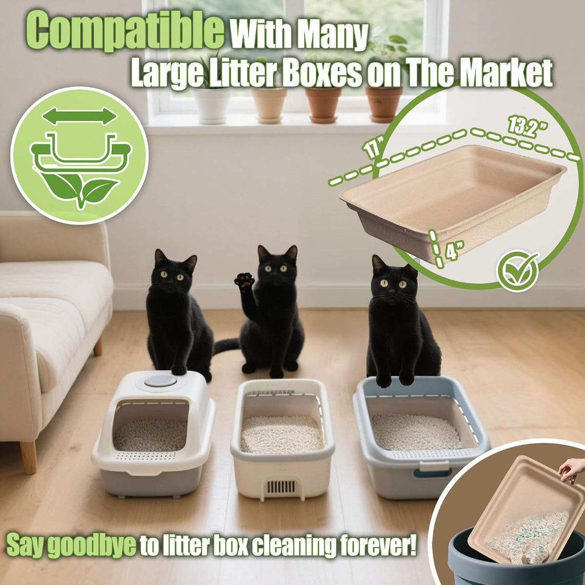 Disposable Litter Box for Cats Large: 2/4/6/8-Pack 17.5X 13.5in - 8 Packs - image 3