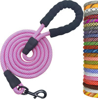 MayPaw Rope Dog Leash, Thick Leash for Medium Large Dogs - pink-blue dot / 1/2" * 6'