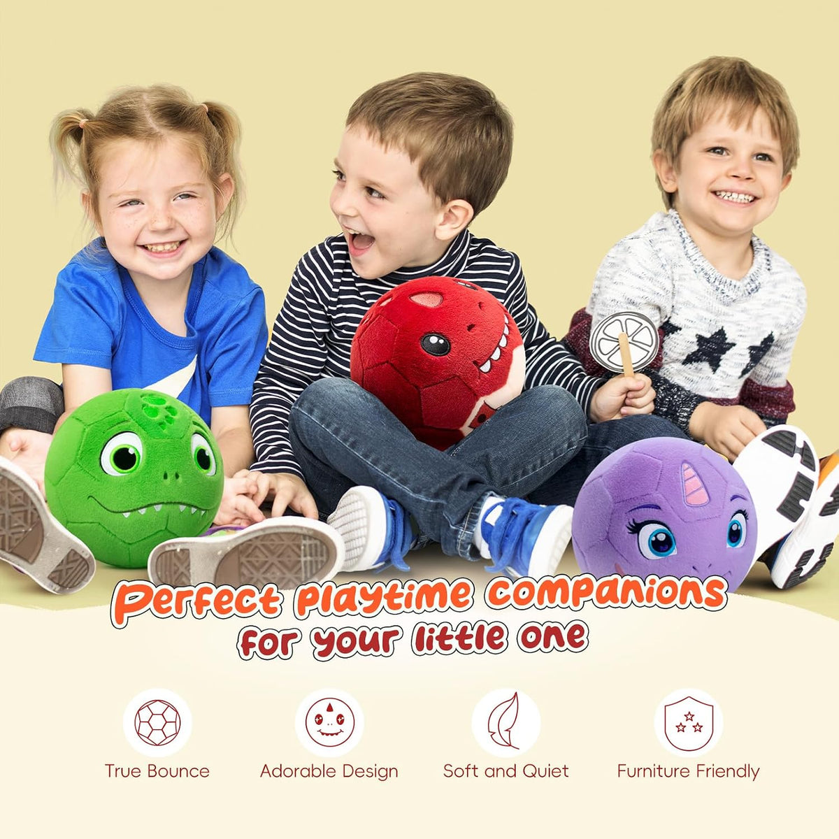VangeBow Silent Indoor Soccer Ball for Toddlers - Tyrannosaurus Rex - image 2