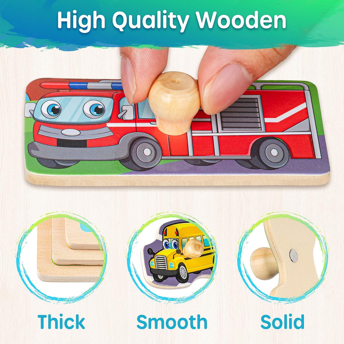 SYNARRY Wooden Puzzles for Toddlers 1-3 - image 4