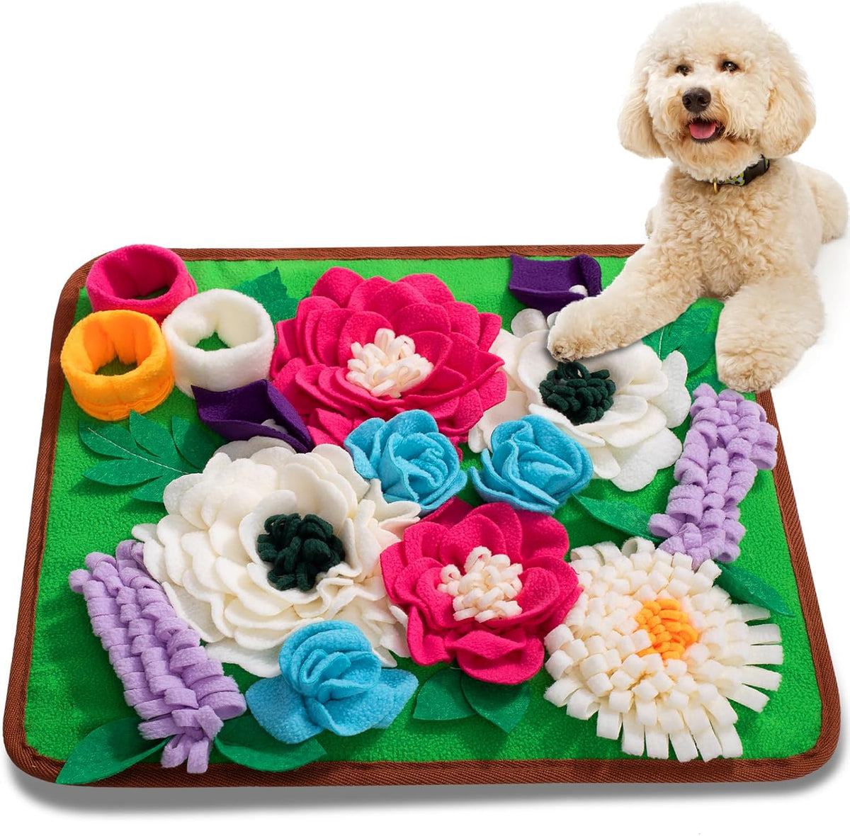 Snuffle Mat for Dogs Pet Treats Feeding Mat for Small/Medium Breed - Green