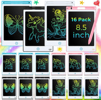 Epakh 16 pack of 8.5 inch LCD writing tablets for kids in blue, green, pink and red