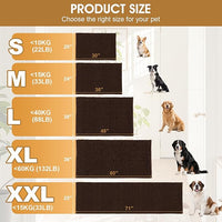 IM HOME Extra Large 71" x 25" Brown Dog Door Mats for Muddy Paws, Chenille Absorbent Dog Mat, Non Slip Heavy Mud Mat for Dogs, Soft Pet Bed Mat for Entryway, Mud Paws, Inside Floor