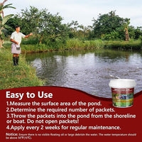 Pond Clear Water Treatment,6 Packets Natural Pond Water Clear for Lakes,Beneficial Bacteria & Enzyme Clarifier Treatment to Improve Water Clarity & Eliminate Odor,Safe for Fish
