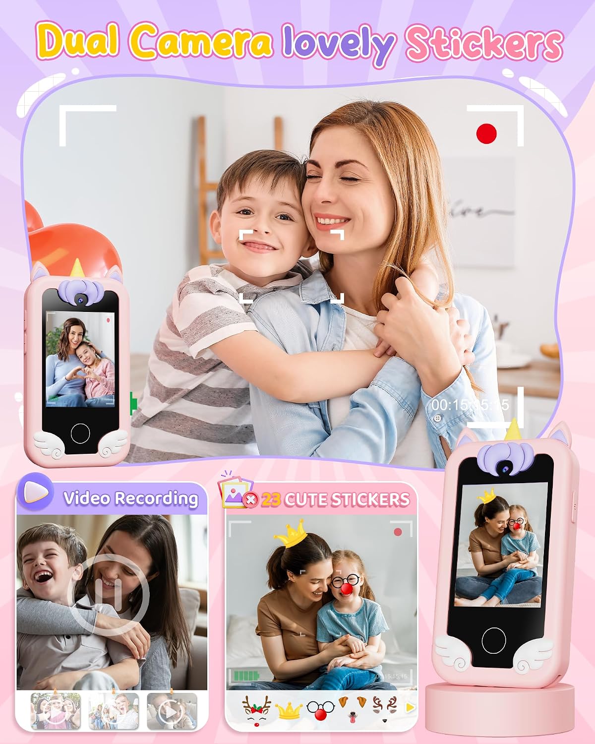 KOKODI Kids Smart Phone Toys - Pink1 - image 4