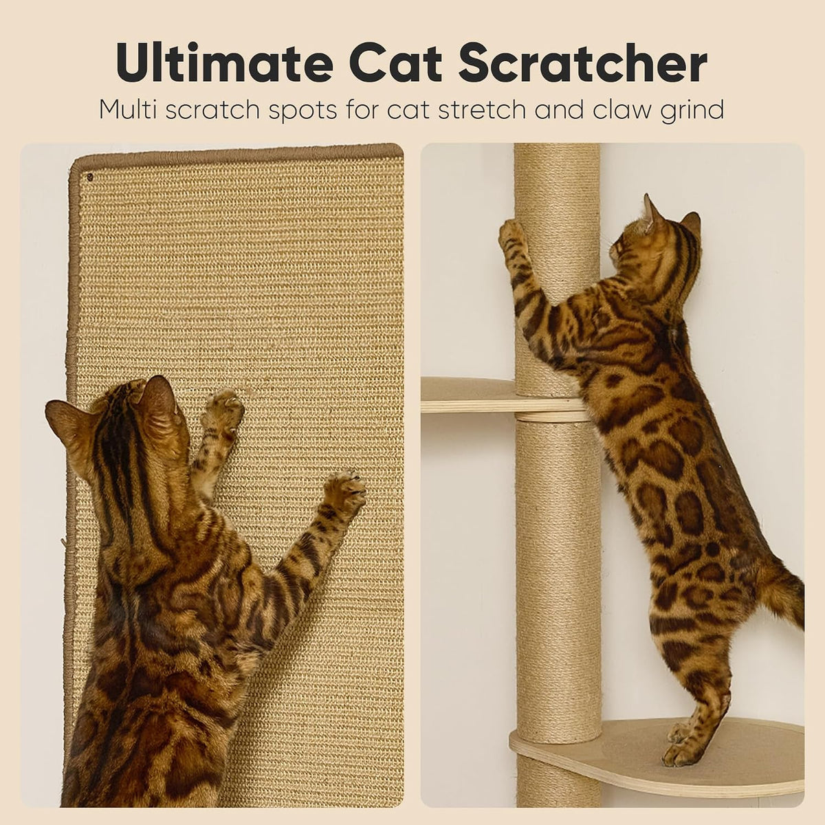 FUKUMARU Cat Wall Shelves, Beige - Beige-2 / 4-Pack Large - image 4