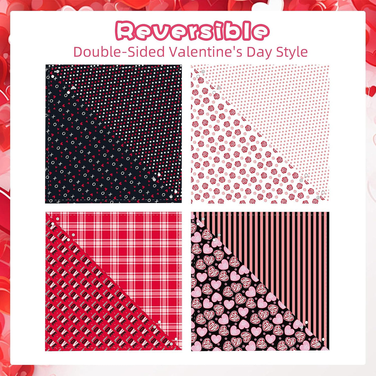 PAWCHIE Dog Bandanas Small Reversible Styles Pet Triangle Scarf Bibs - Valentine's Day Style / Large - image 4