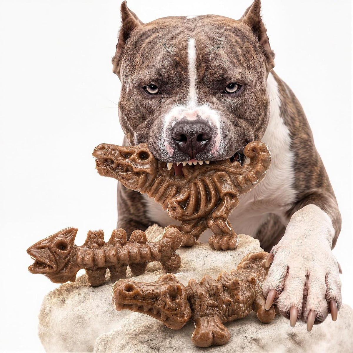 3-Pack Dog Toys for Aggressive Chewers 25-90 lbs, Bacon Flavored
