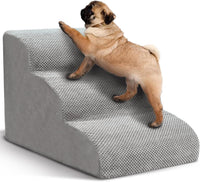 Dog Stairs for Small Dogs, 3 Tiers High Density Foam Dog Ramp