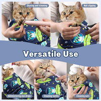 Paw Legend 27.6" Cat Wrap for Grooming Cat Wrap for Cutting Nails Cat - XL(35.4'x35.4") / Alien Cat - image 2