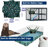 Ferret Rat Hammock Tent Hanging Tunnel Cage Accessories Set for Small - Christmas Green - image 3